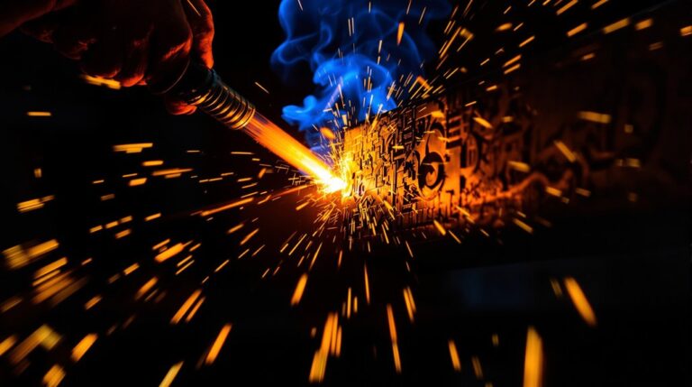 flame drawing enhances metalwork